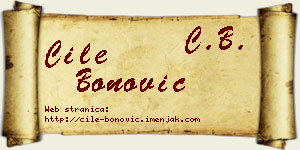 Ćile Bonović vizit kartica